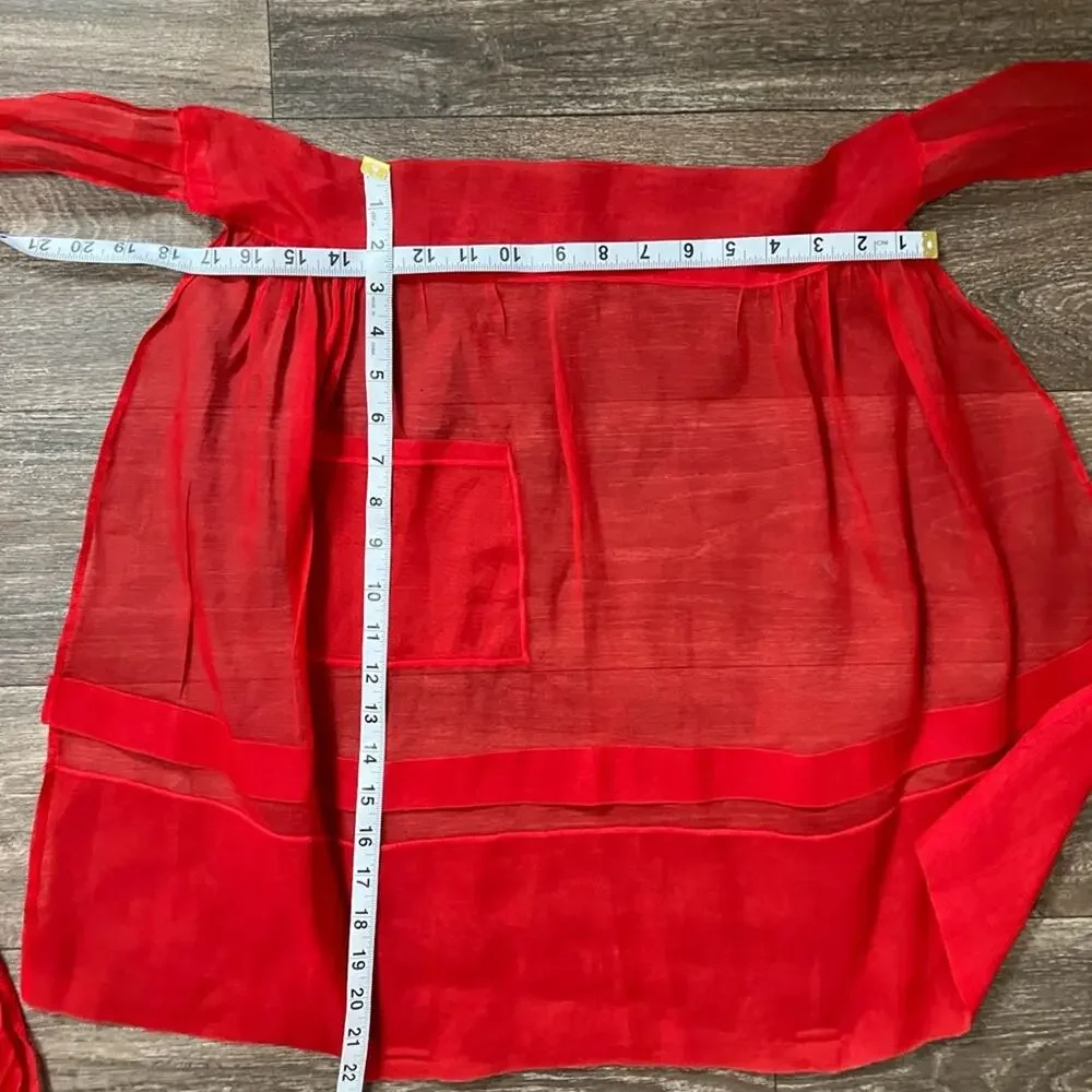 Elegant Red Kitchen Apron